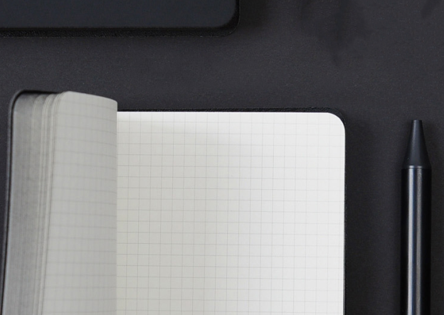 A6 Notebook with Pen - Black Soft Leather Set