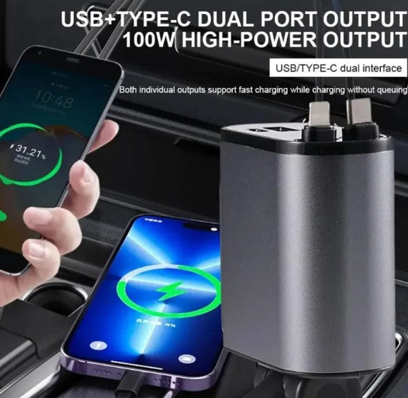 4 in 1 retractable car charger