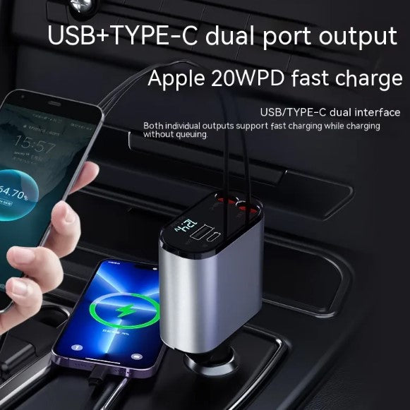 4 in 1 retractable car charger