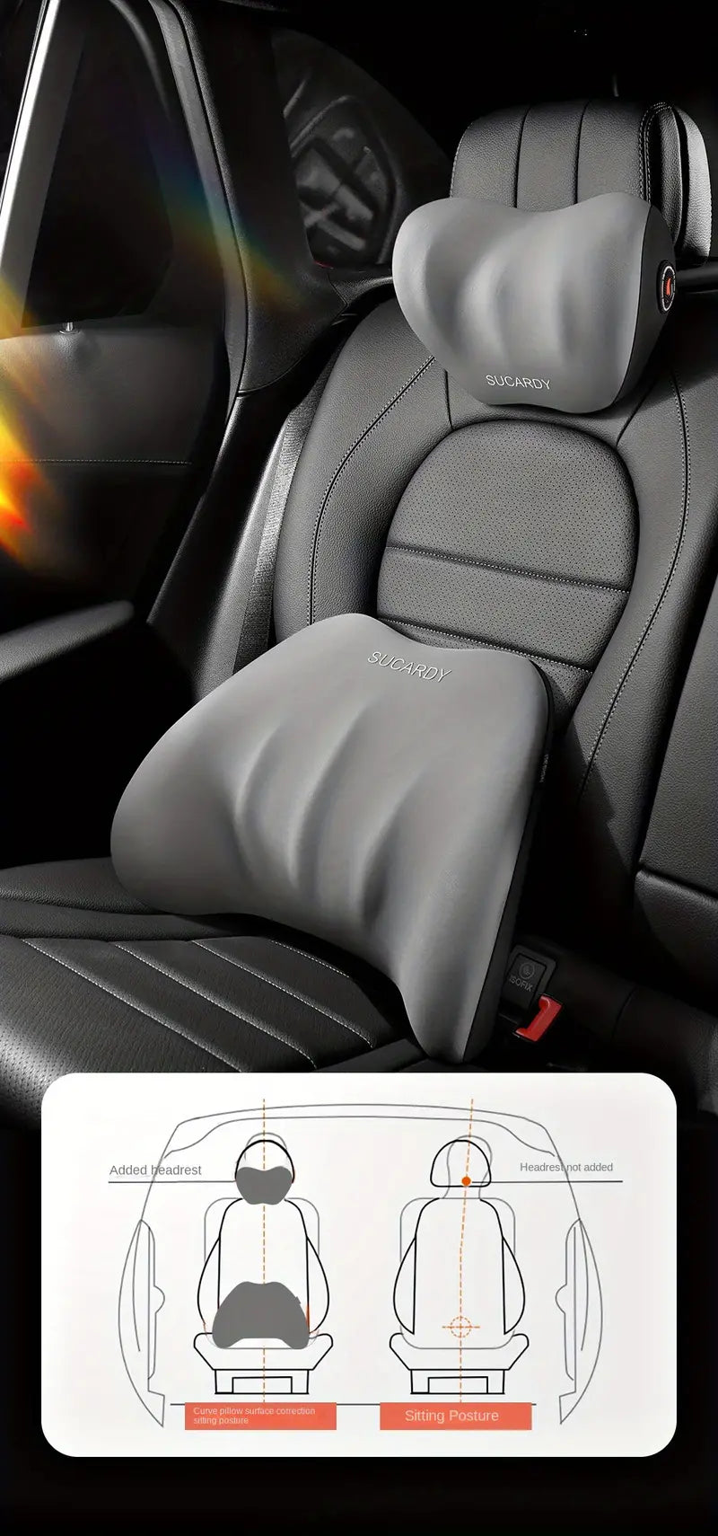 Lumbar and Neck Support Memory Foam Cushions